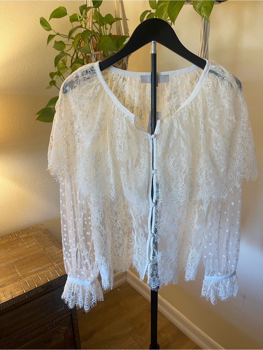LOFT Chantilly Lace Cape Blouse